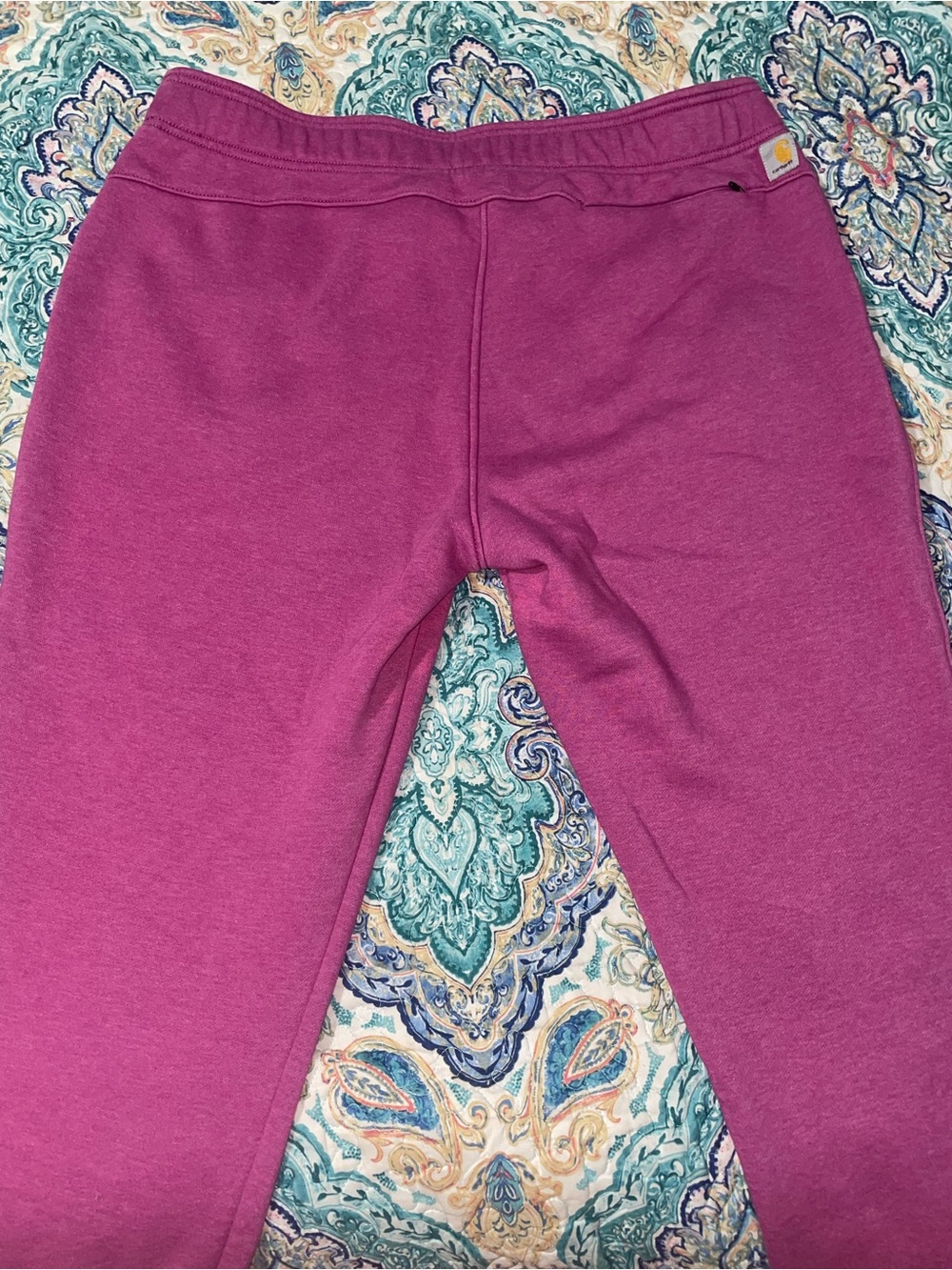 Carhartt Plum Sweatpants with Orange Logo - Picture 3 of 6